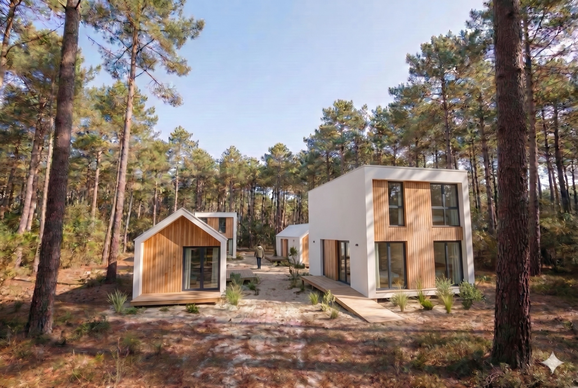 Accesos naturales entre las casas y el bosque